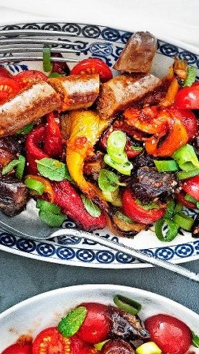salade met paprika en dadels